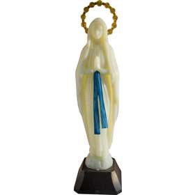 Standbeeld van Our Lady of Lourdes fosforescerend, 16,5 cm (Vue du face)