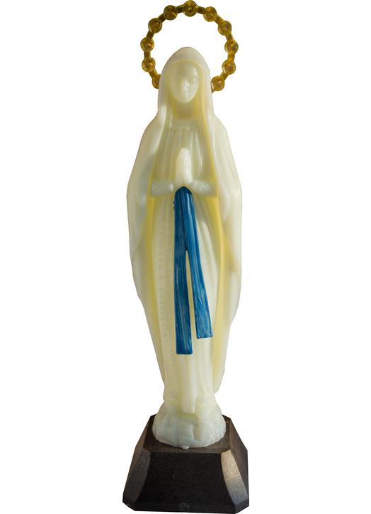 Statue of Our Lady of Lourdes phosphorescent, 16.5 cm (Vue du face)