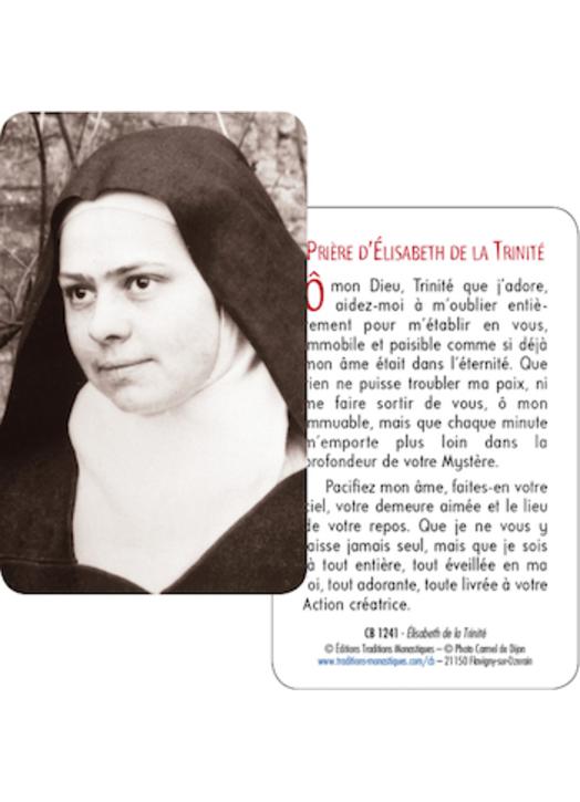 Card-prayer saint Elisabeth of the Trinity (Recto-Verso)