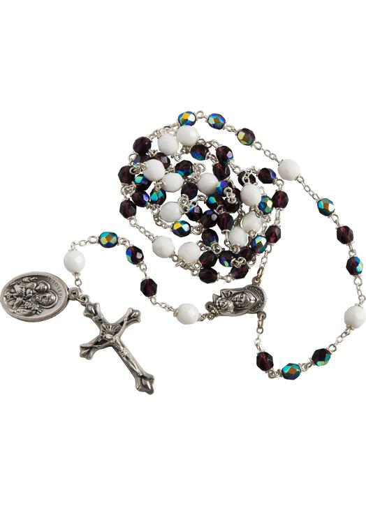 Rosary of St. Joseph, transparent purple pearls