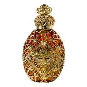 Glass bottle of Bohemia (Orange color) (Vue de face)