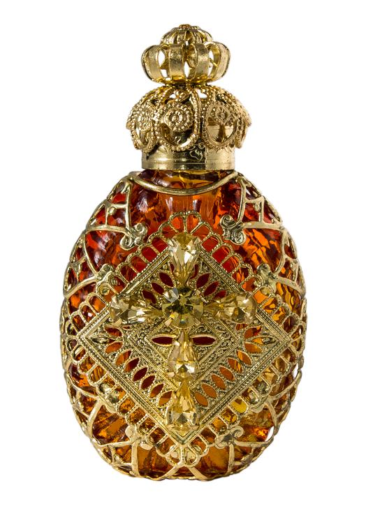 Glass bottle of Bohemia (Orange color) (Vue de face)