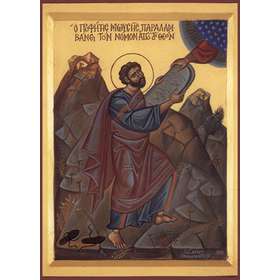 Religious Icon of Moses Receiving the Law