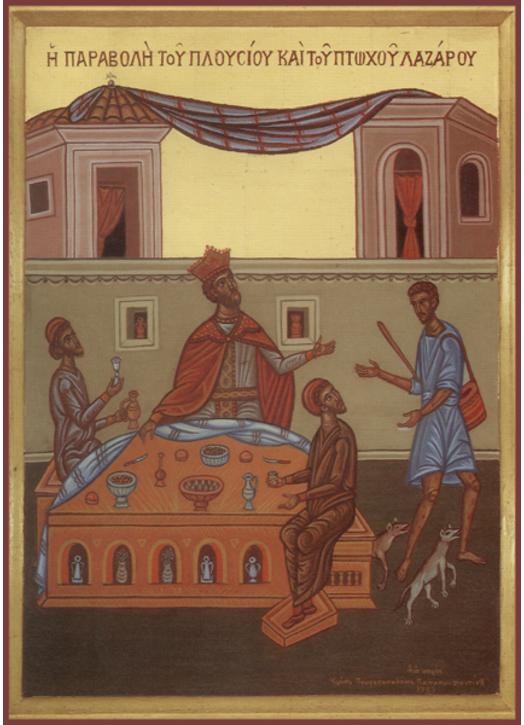 Icon of the Parable of the Rich and Poor Lazarus