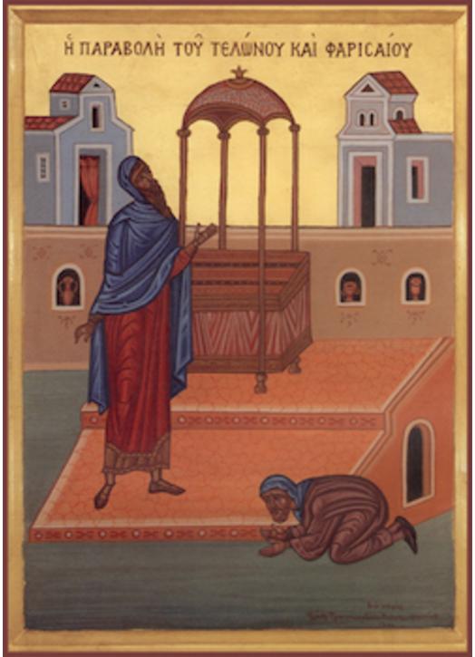 Icono la parábola del publicano y el fariseo - íconos religiosos