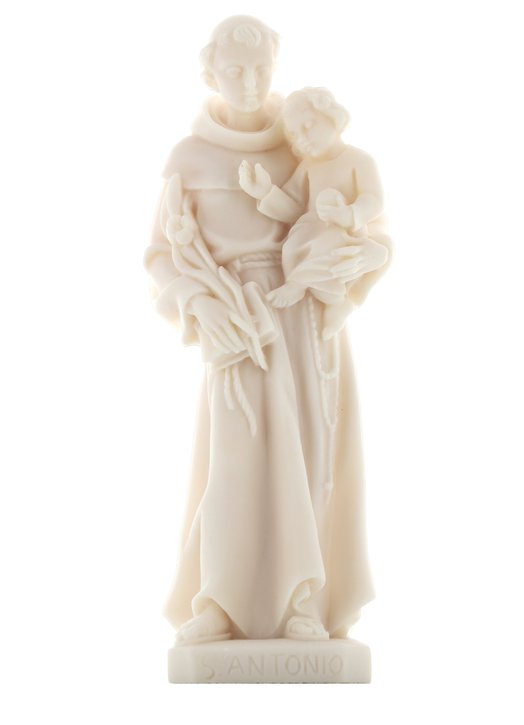 Statue of Saint Anthony of Padua, 20 cm, alabaster (Vue de face)