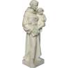 Statue de Saint Antoine de Padoue, 20 cm, en albâtre (Vue du profil droit en biais)
