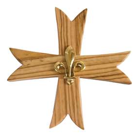 Croix scout avec lys - 15 cm