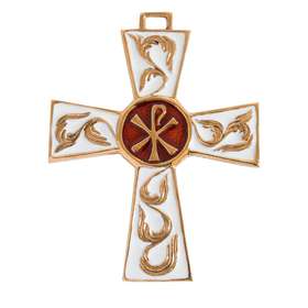 Bronzen kruis met chrisma - 9,3 cm