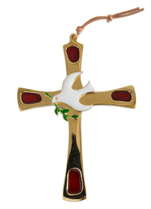 Bronze cross with dove - 11 cm