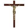 Bronzen crucifix op exotisch hout - 22 cm