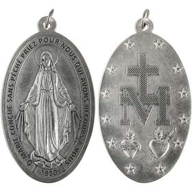 Miraculous medal, metal - 80 mm