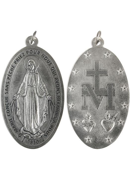 Miraculous medal, metal - 80 mm