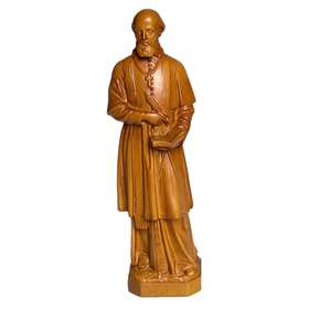 statue of Saint Francis de Sales, light wood, 20 cm (Vue de face)