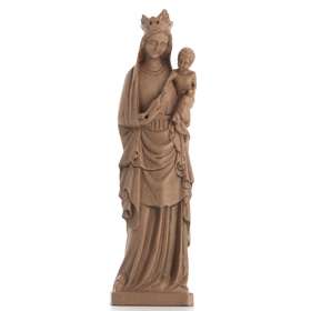 Statue de la Vierge à l'oiseau - ton bois, 16 cm (Vue de face)