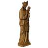 Statue of the Virgin with the bird - wood color, 16 cm (Vue du profil droit en biais)