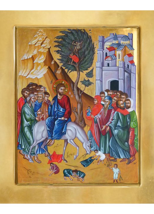 Icoon van de ingang van Jezus in Jeruzalem