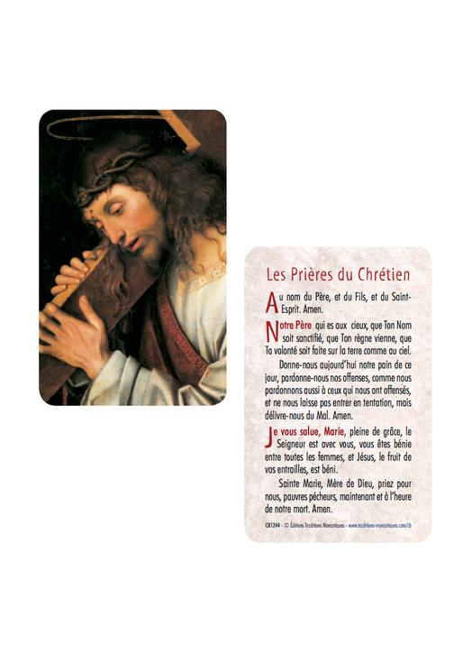 Card-prayer of Christ in cross