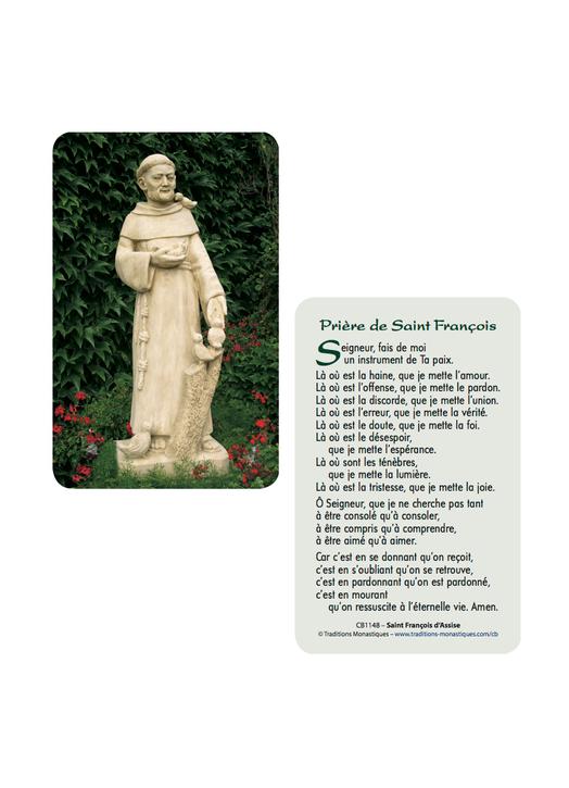 Card-prayer Saint Francis of Assisi