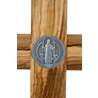 Crucifix of Saint Benedict - Olive wood, 40 cm (Dos du crucifix - verso médaille de saint Benoît)