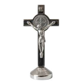 Crucifix of Saint Benedict on pedestal base - 88 mm (Crucifix vue de face)