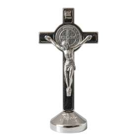 Crucifijo de san Benito sobre zócalo - 88 mm (Crucifix vue de face)