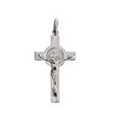 Croix pendentif de Saint Benoît, argent massif - 34 mm