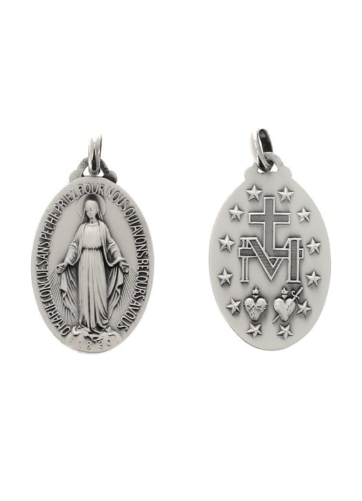 Sisters of Carmel: French Miraculous Medal - Nickel Silver