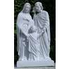 Statue of the Holy Family, reconstituted marble, 50 cm (Vue de face - 1)
