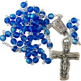 Chapelet Notre-Dame de Lourdes en verre de Bohême (Chapelet)
