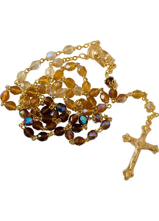 Bohemian glass and gold metal rosary (Le chapelet)
