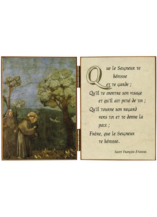 Diptyque De Saint Francois D Assise Avec La Priere Vente Icones Religieuses