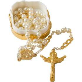 Wedding rosary for woman imitation pearls (Chapelet)