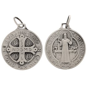 Saint Benedict medal sterling silver - 23 mm