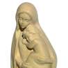 Statue de la Vierge à l'Enfant en bois, 20 cm (Gros plan sur le visage)