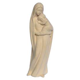 Statue de la Vierge à l'Enfant en bois, 20 cm (Vue de face)