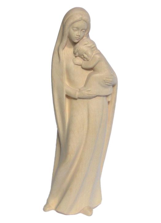 Statue de la Vierge à l'Enfant en bois, 20 cm (Vue de face)