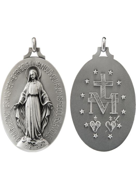 Miraculous medal, silver-coloured metal - 50 mm