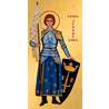 Icon of Saint Joan of Arc with coat of arms