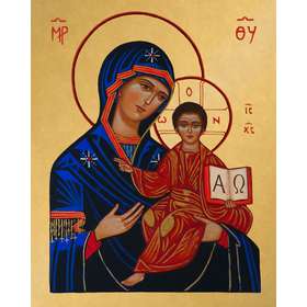 Icon of the Virgin and the  Alpha and Omega