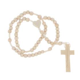 White wooden rosary