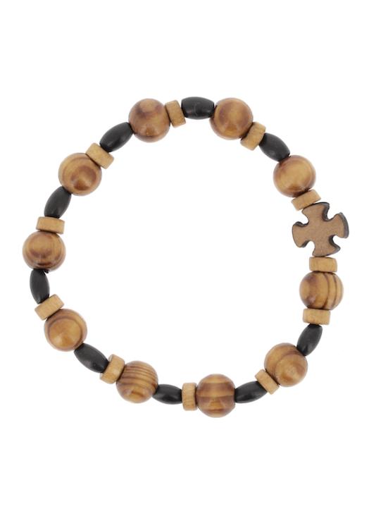 Tens bracelet with elastic - wooden pearl