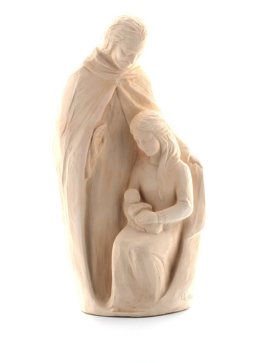 Estatua de la Sagrada Familia, 30 cm, color piedra