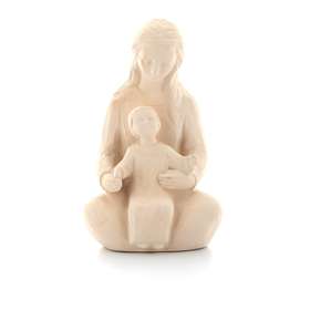 Estatua de Nuestra Señora de la Bienvenida, 15 cm, color piedra
