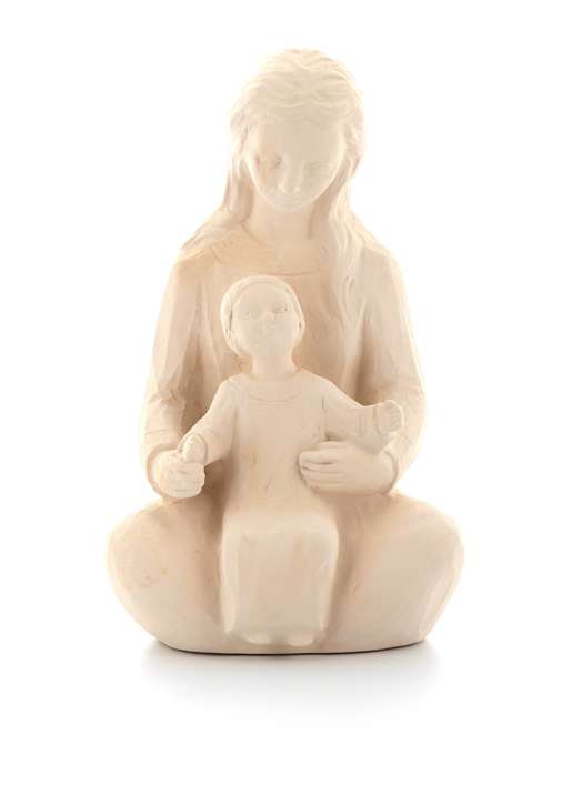 Estatua de Nuestra Señora de la Bienvenida, 15 cm, color piedra
