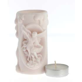 Saint Michael alabaster candle