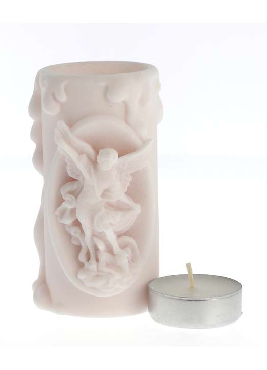 Saint Michael alabaster candle