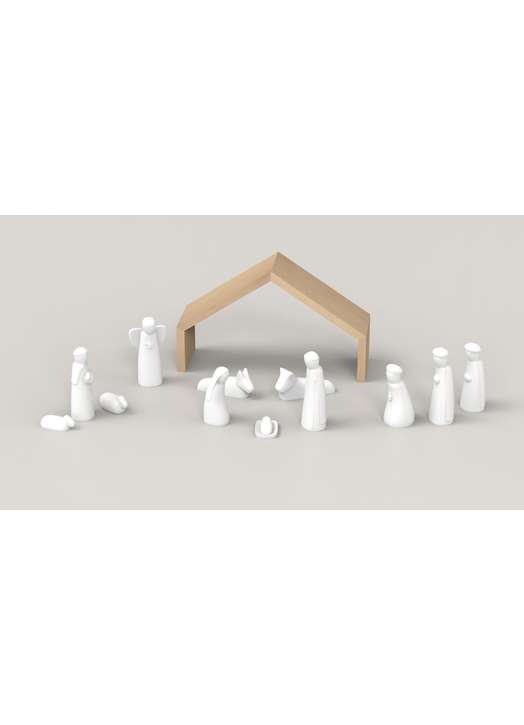 Kerststal albast, 15 cm (vue d'ensemble)