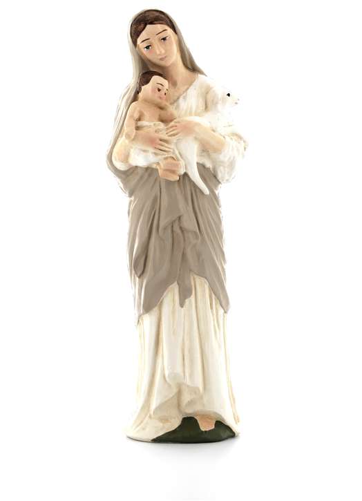 Maagd met kind en lam, 22 cm