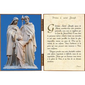 Diptyque de La Sainte Famille avec une prière à Saint Joseph